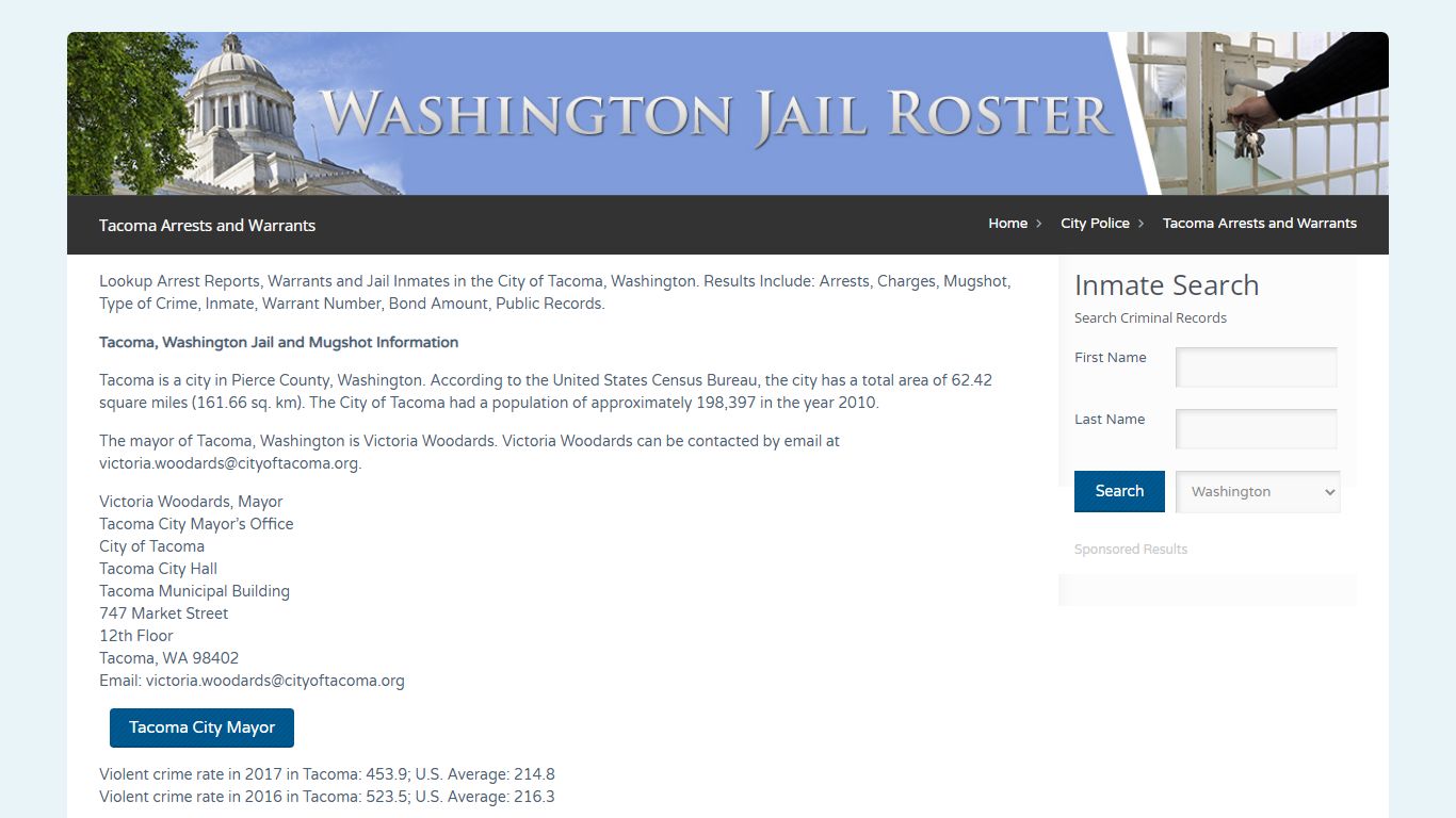 Tacoma Arrests and Warrants | Jail Roster Search